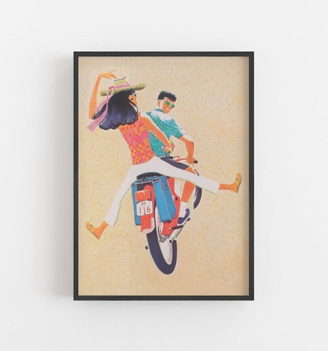 Motorcycle scooter couple wall - scooter,